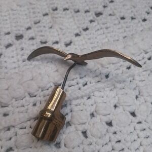 Vtg Brass Seagull Paperweight Nautical Bird In Flight 4" Mid Century Decor Law